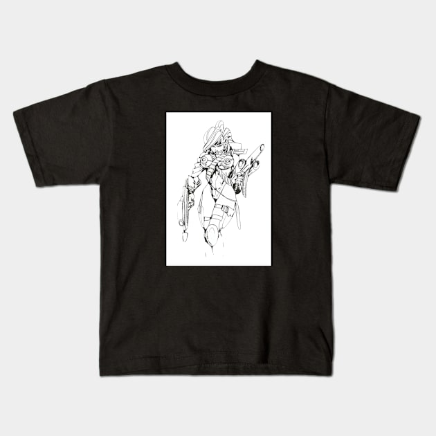 Battlegirl Kids T-Shirt by Grant Hudson